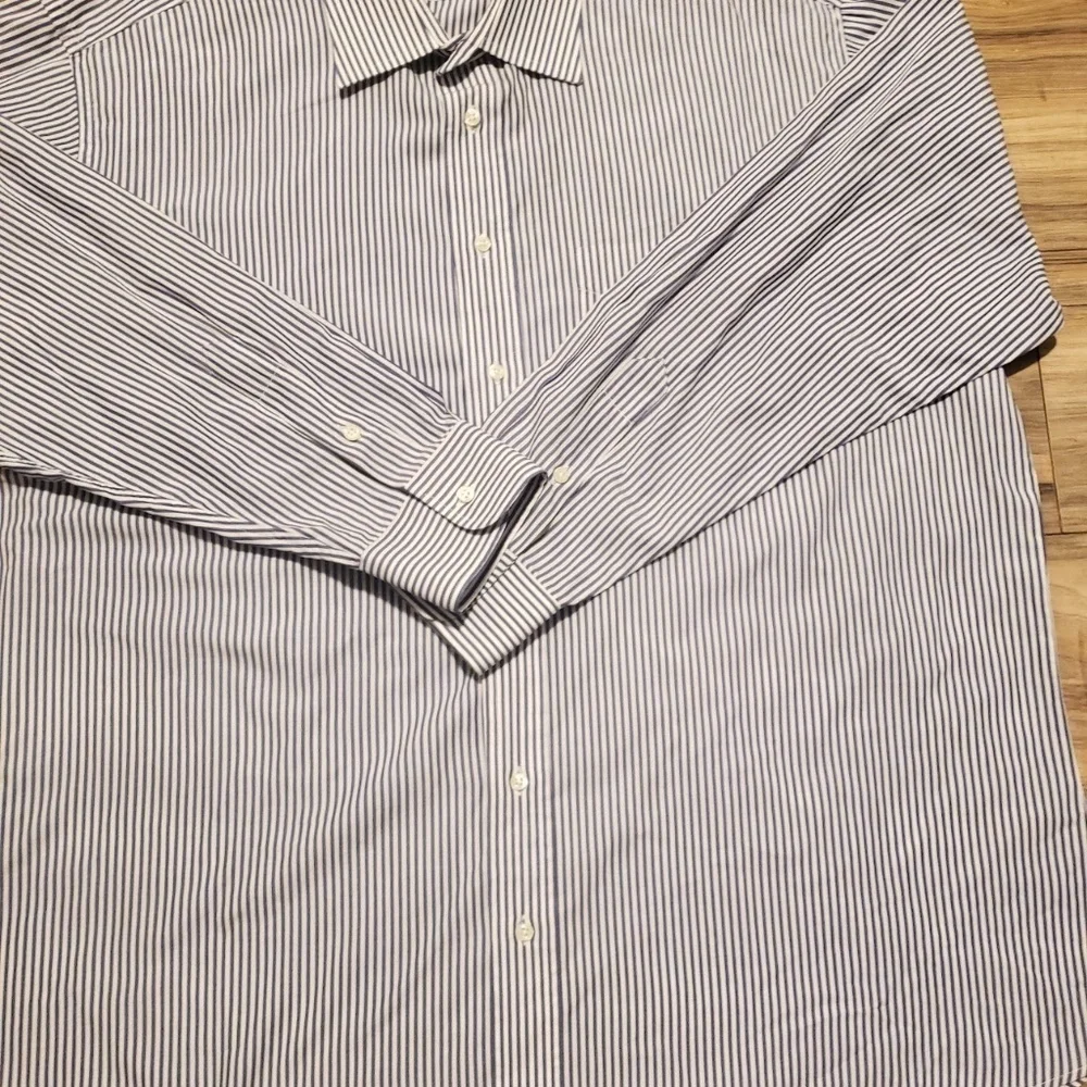 Gitman Mens Dress Up Shirt Stripes Size 35 18 1/2 - Picture 11 of 12